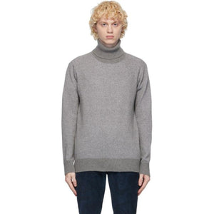 PRESIDENTs Grey Recycled Cashmere Turtleneck