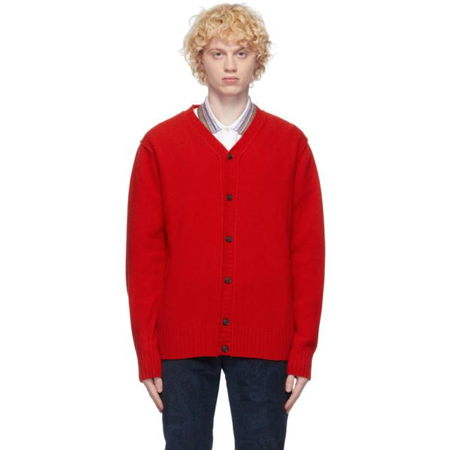PRESIDENTs Red Self Edge Cardigan