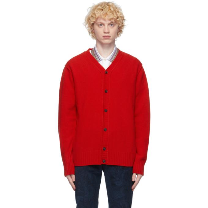 PRESIDENTs Red Self Edge Cardigan