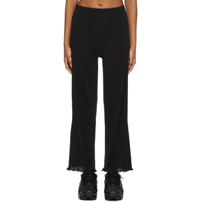 PRISCAVera Black Seamless Pleated Lounge Pants