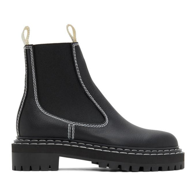 Proenza Schouler Black Leather Chelsea Boots