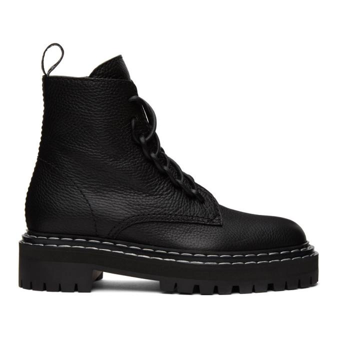Proenza Schouler Black Lug Sole Combat Boots
