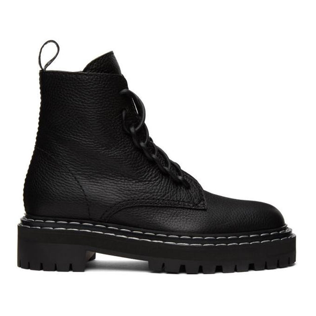 Proenza Schouler Black Lug Sole Combat Boots