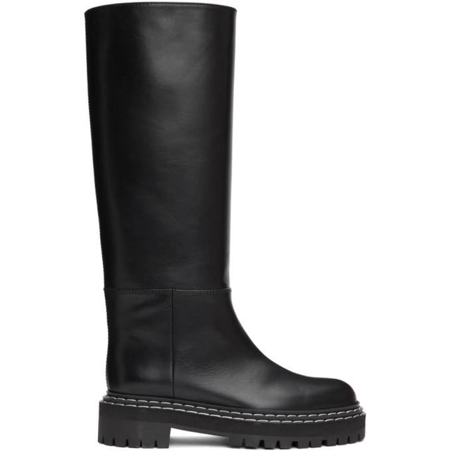 Proenza Schouler Black Lug Sole Mid-Calf Boots