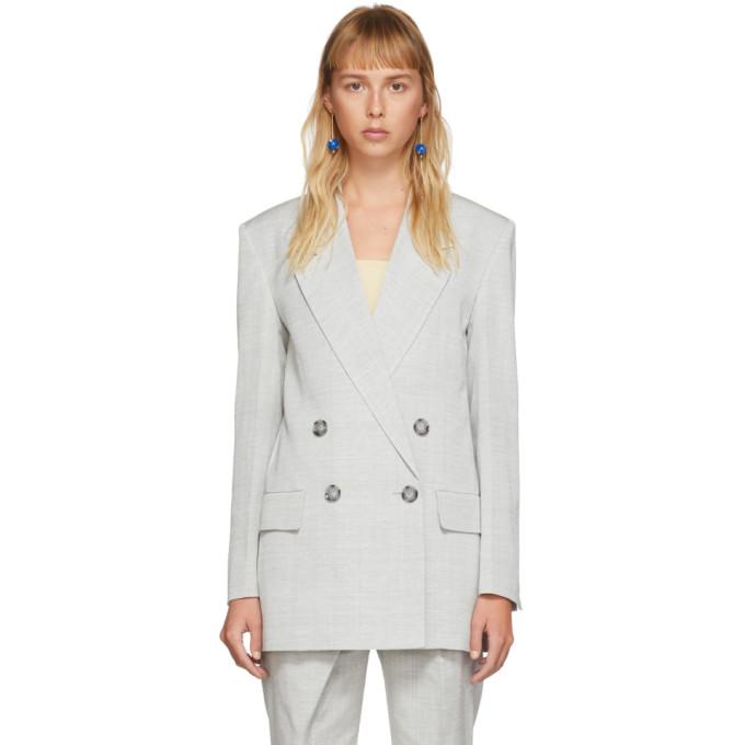 Proenza Schouler Grey Double-Breasted Blazer