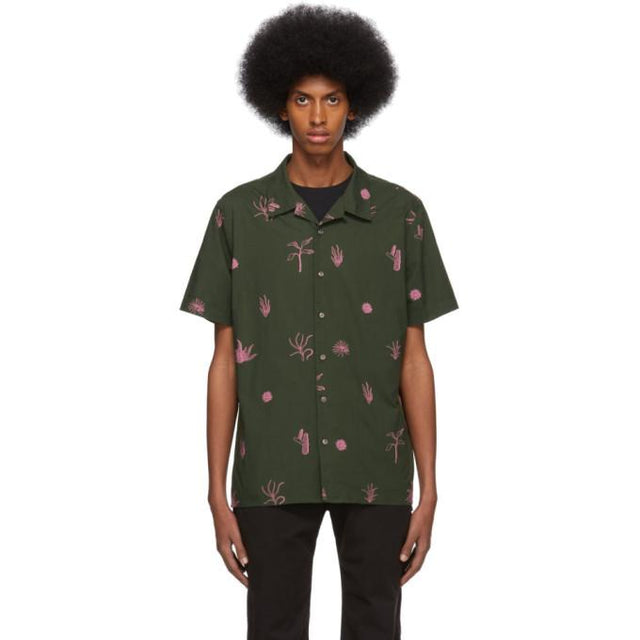 PS by Paul Smith Green and Pink Print Casual Shirt