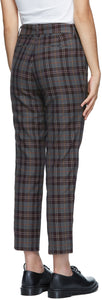 6397 Purple Check Relaxed Trousers