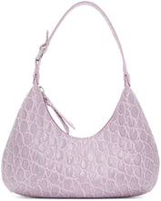 BY FAR Purple Croc Baby Amber Bag - De loin violet Croc bébé sac ambre - 멀리 자주색 악어 아기 앰버 가방에 의해