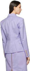 Balmain Purple Grain De Poudre 6-Button Jacket