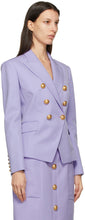 Balmain Purple Grain De Poudre 6-Button Jacket