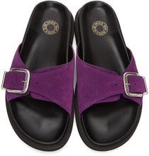 Dries Van Noten Purple Suede Slip-On Sandals