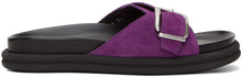 Dries Van Noten Purple Suede Slip-On Sandals - Sèche les sandales Slip-sur Suède violet - 밴, 보라색 스웨이드 슬립 온 샌들을 마시 러