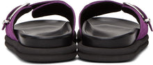 Dries Van Noten Purple Suede Slip-On Sandals