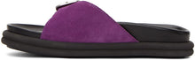 Dries Van Noten Purple Suede Slip-On Sandals