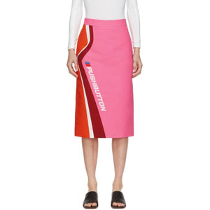 Pushbutton Pink and Orange Logo Skirt