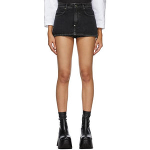 Pushbutton SSENSE Exclusive Black Miniskirt Shorts