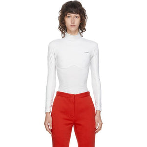 Pushbutton White Logo Turtleneck