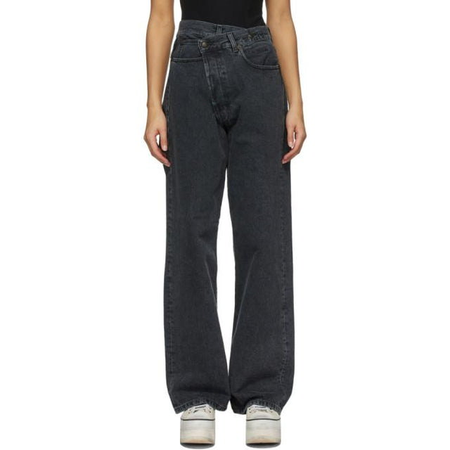 R13 Black Cross Over Jeans