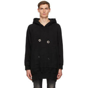 R13 Black Oversized Cape Hoodie