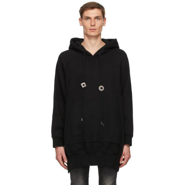 R13 Black Oversized Cape Hoodie