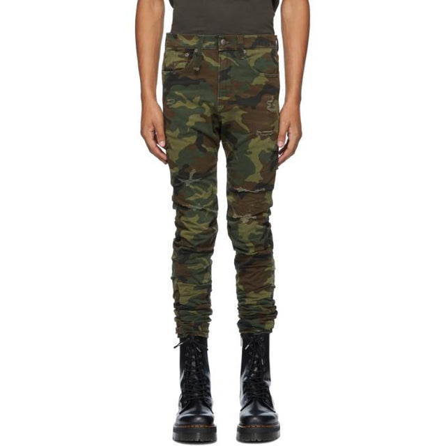 R13 Green Camo Skywalker Jeans