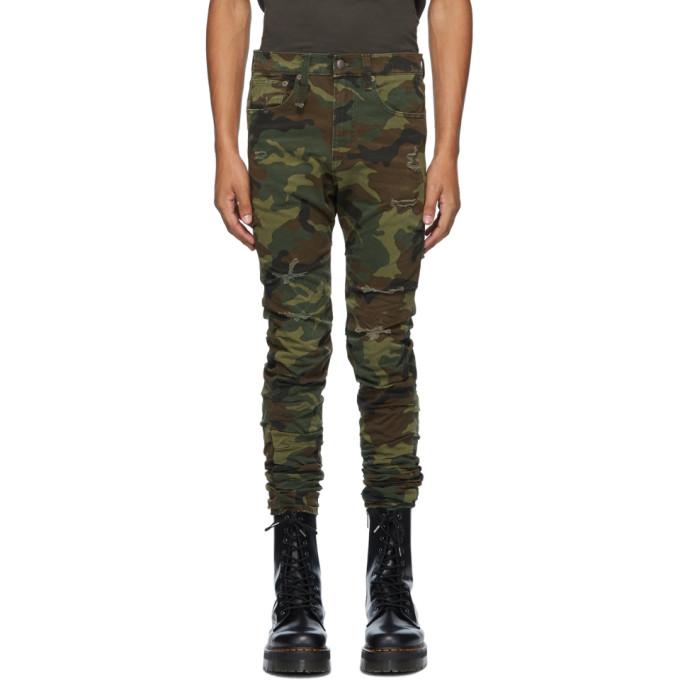 R13 Green Camo Skywalker Jeans