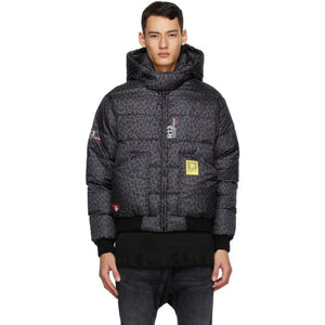 R13 Grey Brumal Edition Down Leopard Jacket – BlackSkinny