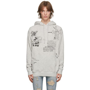 R13 Grey Doodle Hoodie