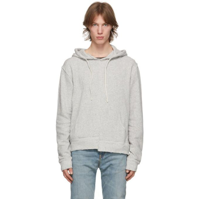 R13 Grey Spliced Hoodie