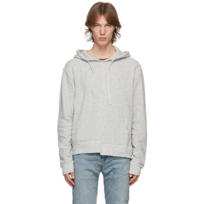 R13 Grey Spliced Hoodie