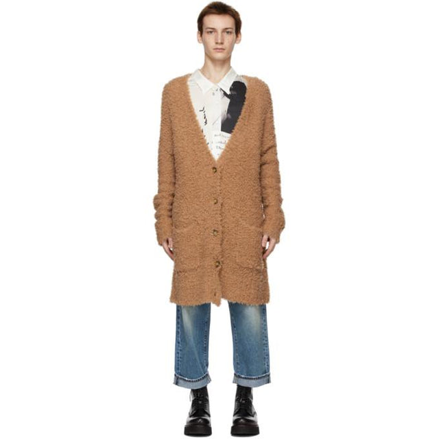 R13 Tan Wool Teddy Bear Cardigan