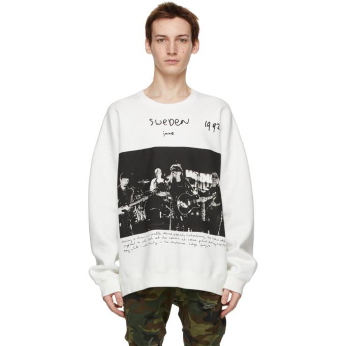 R13 White Anton Corbijn Edition U2 Sweden Sweatshirt BlackSkinny