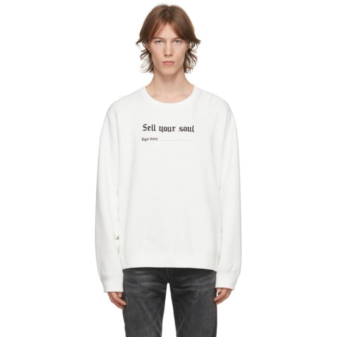 R13 White Sell Your Soul Sweatshirt BlackSkinny