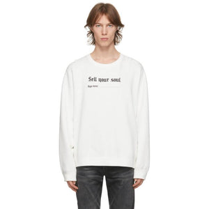 R13 White Sell Your Soul Sweatshirt BlackSkinny