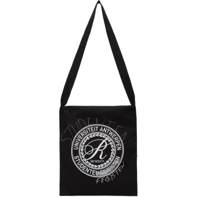 Raf Simons Black Denim University Tote Bag