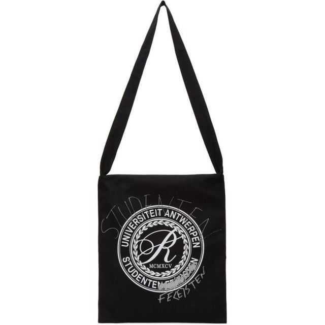 Raf Simons Black Denim University Tote Bag