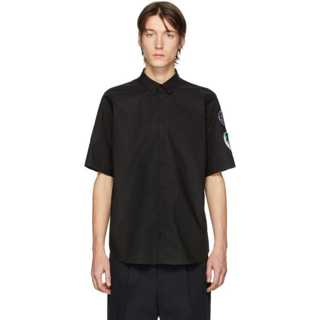Raf Simons Black Patches Slim Fit Short Sleeve Shirt