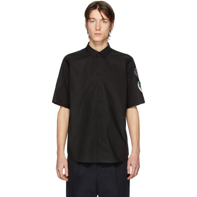 Raf Simons Black Patches Slim Fit Short Sleeve Shirt