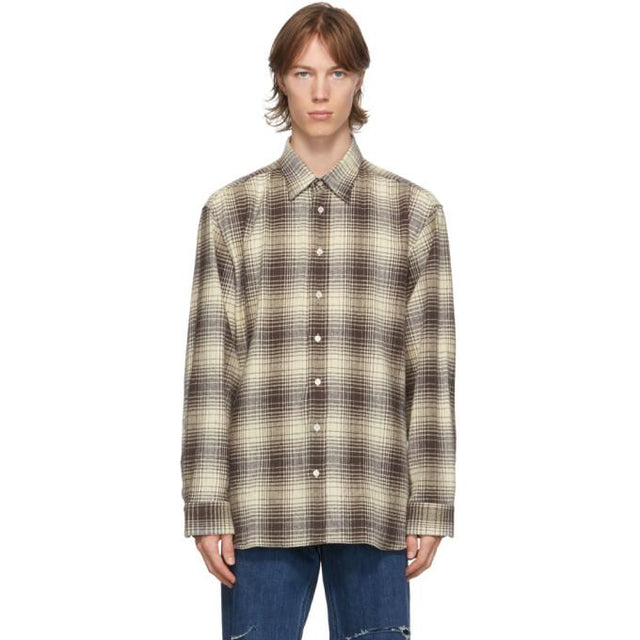 Raf Simons Brown and Beige Check The Others Shirt