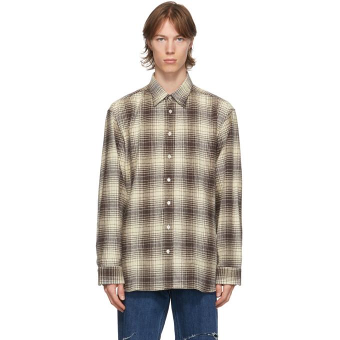 Raf Simons Brown and Beige Check The Others Shirt