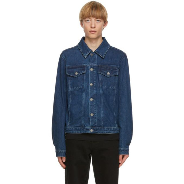 Raf Simons Navy Denim Back Zipper Jacket