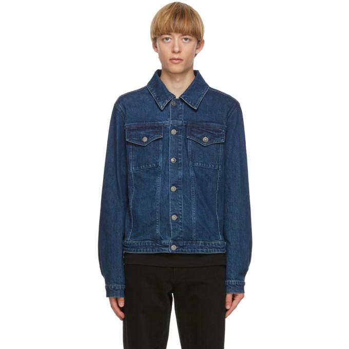 Raf Simons Navy Denim Back Zipper Jacket