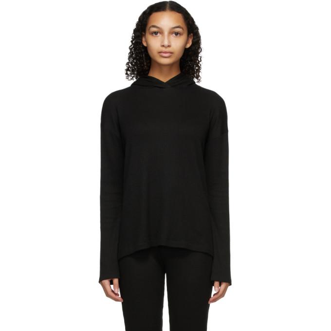 rag and bone Black The Knit Rib Hoodie