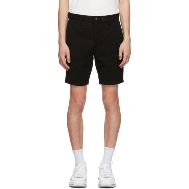 rag and bone Black Twill Classic Shorts