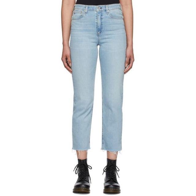 rag and bone Blue Nina High-Rise Ankle Jeans