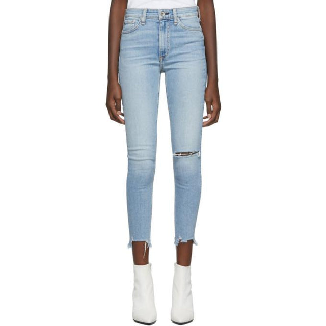 rag and bone Blue Nina High-Rise Ankle Skinny Jeans