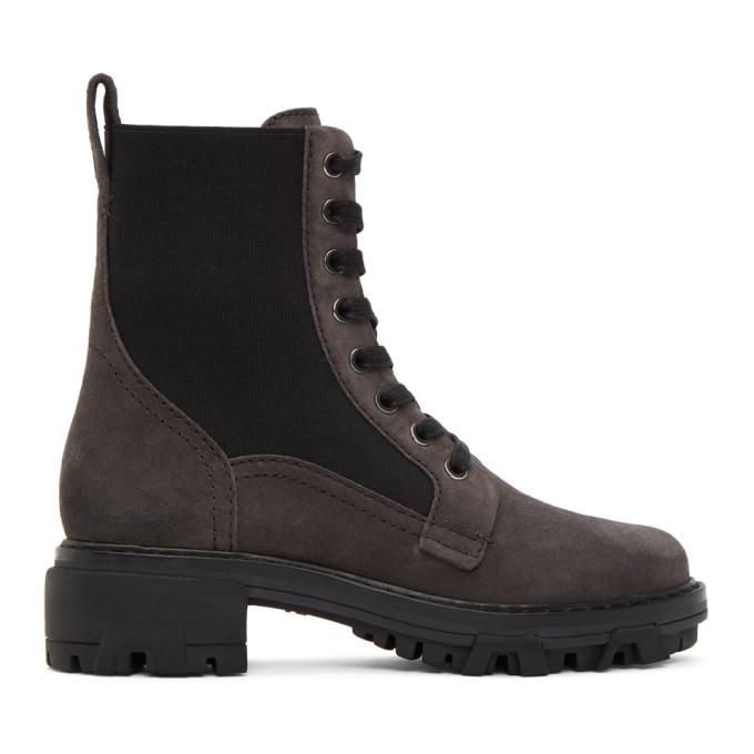 rag and bone Brown Suede Shiloh Combat Boots