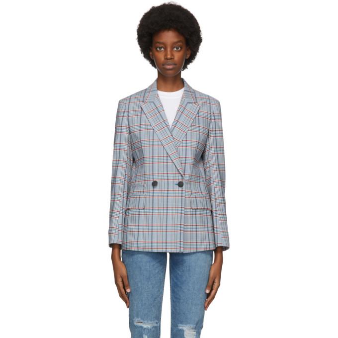 rag and bone Grey Check Wool Elise Blazer