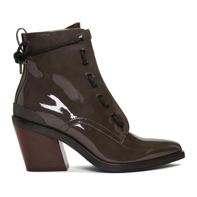 rag and bone Grey Patent Ryder Boots