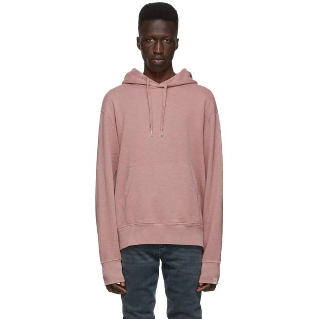 rag and bone Pink Garment-Dyed Damon Hoodie